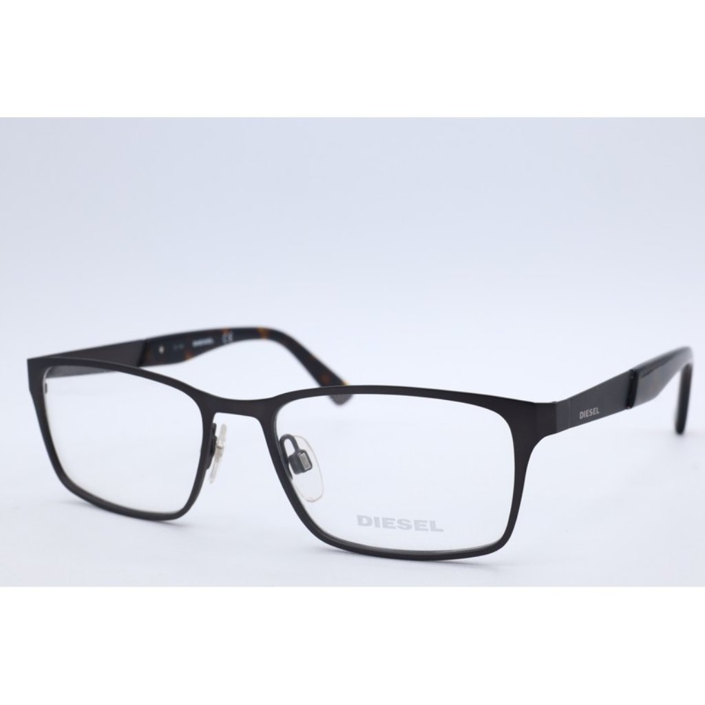 Diesel Dl 5234 009 Rectangle Matte Gunmetal Eyeglasses Clear Lenses 52mm